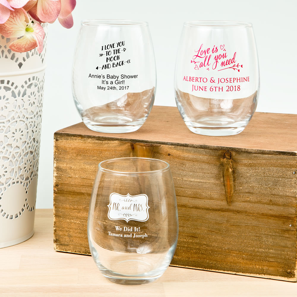 Personalized Stemless Wine Glasses Print Canada Store 0107