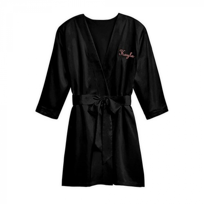 Silky Kimono Robe - Black | Print Canada Store