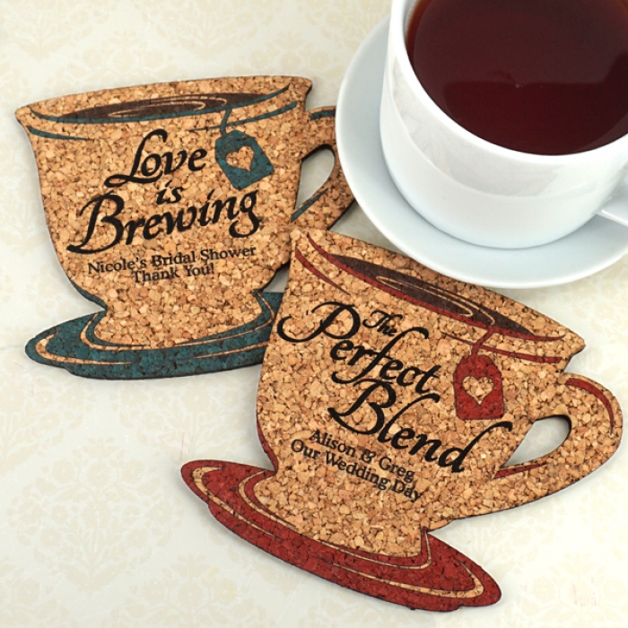 Personalized Tea Cup Cork Coaster Print Canada Store