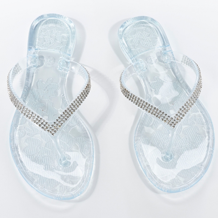 Clear Flip Flops with Rhinestones Print Canada Store