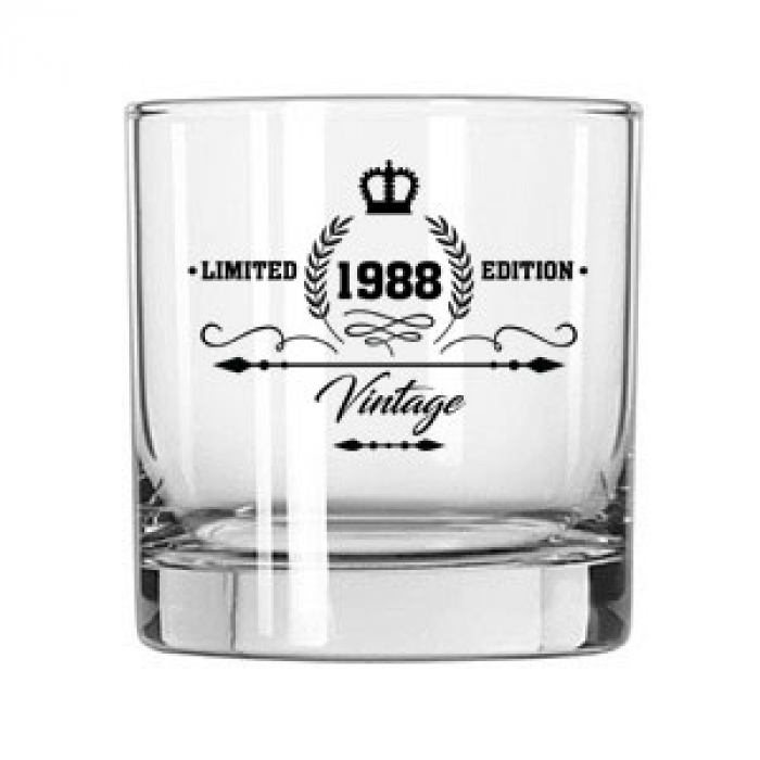 PERSONALISED Engraved Whiskey Glass Whisky Tumbler Birthday Wedding Custom Gift